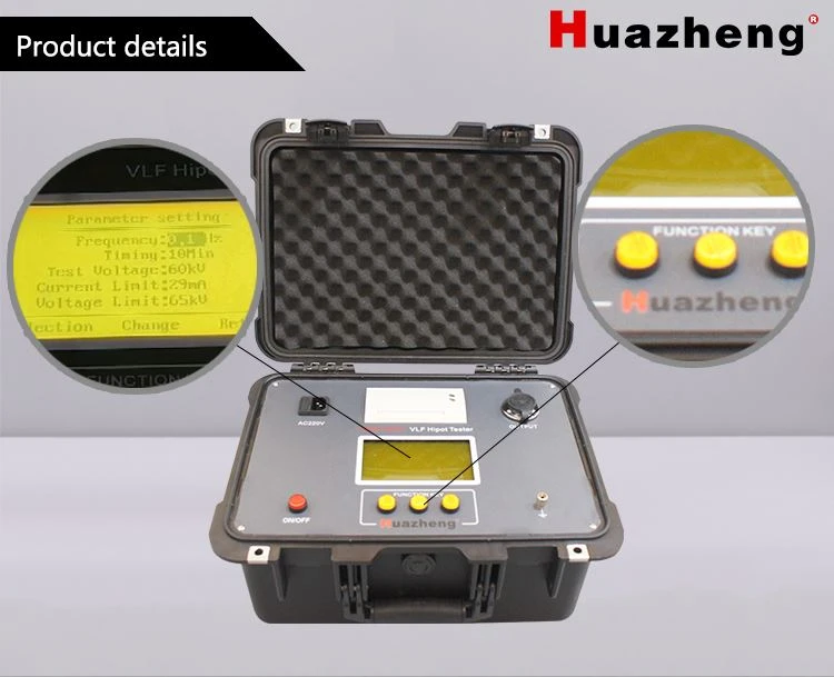 What are the peak voltage and effective value of the VLF Hipot Tester?
